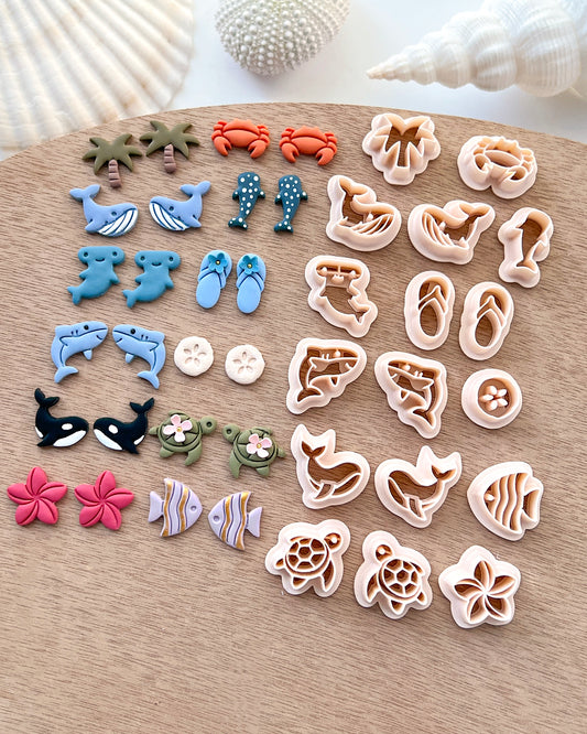 Ocean Stud Polymer Clay Cutters | Summer Stud Cutter Set