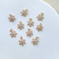 10PCS 14K Gold Plated Clear Zircon Snowflake Earring Charms