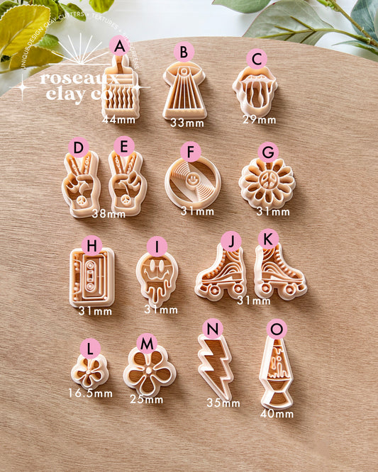 Groovy Retro Polymer Clay Cutters