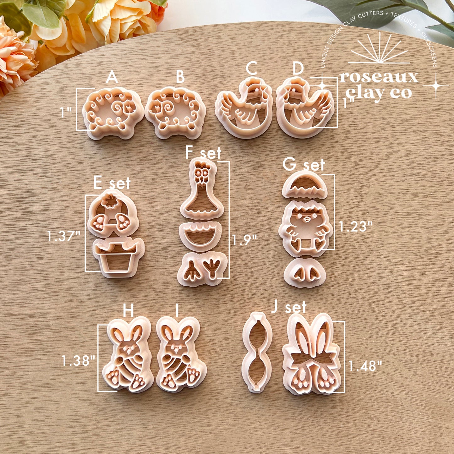 RoseauxClayCo Easter Polymer Clay Cutters