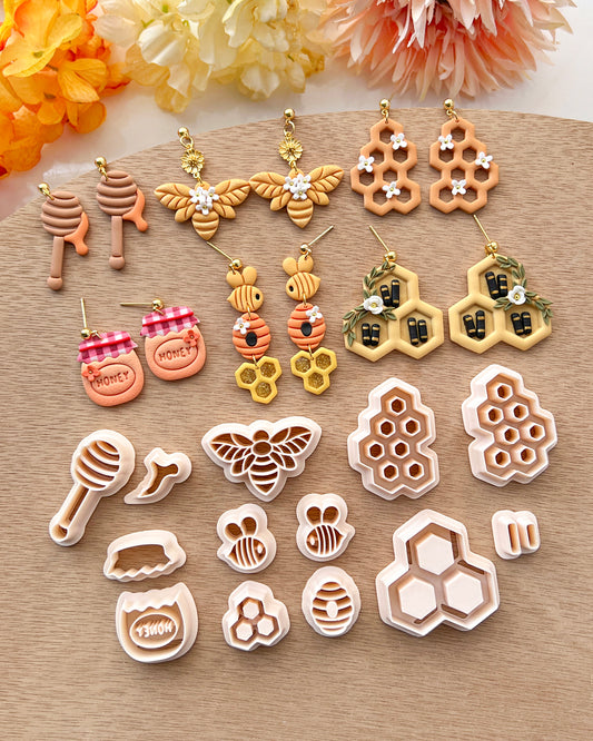 Spring Honey Bee Polymer Clay Cutters