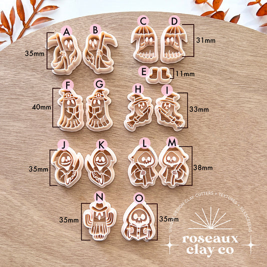 Halloween Ghost Skull Polymer Clay Cutters