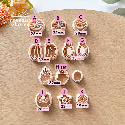 Tropical Fruit Polymer Clay Cutters