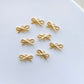 10PCS 14K Gold Plated Double Hole Bowknot Earring Charms