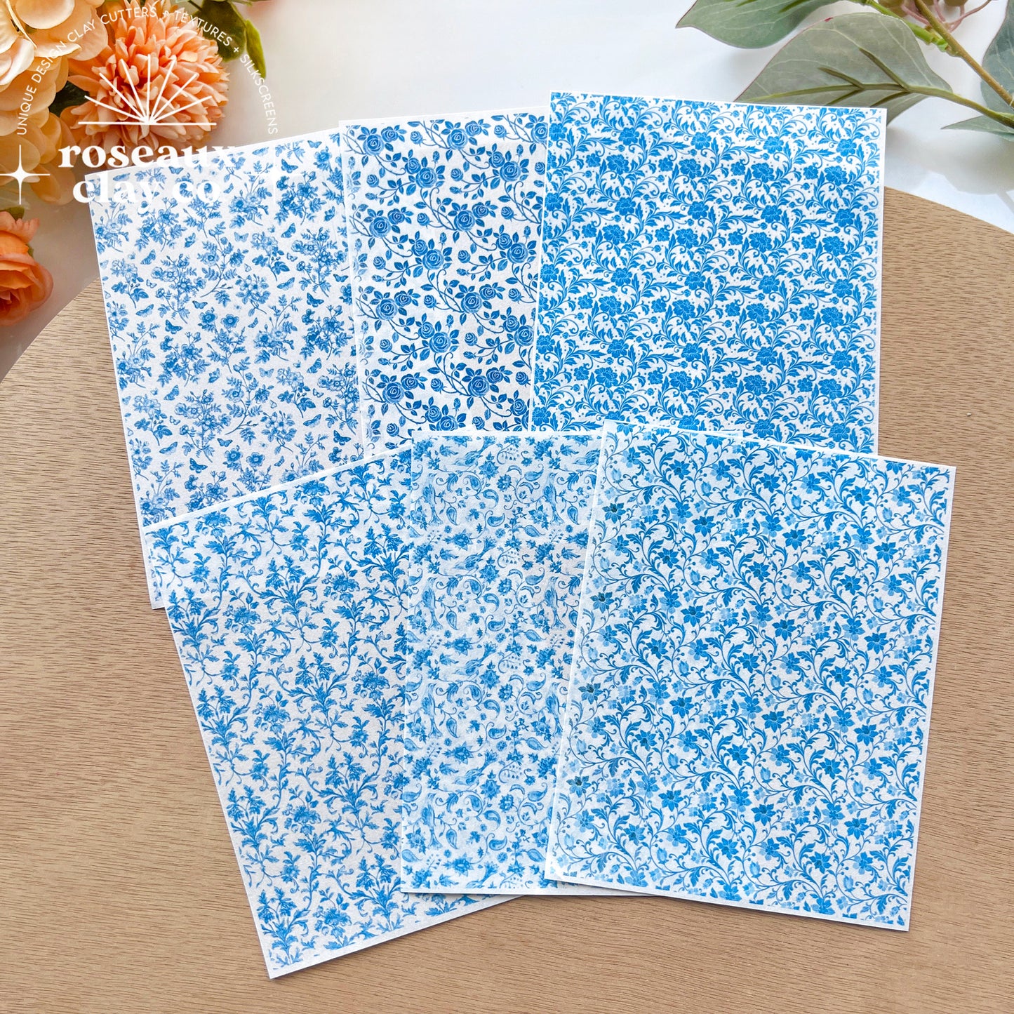 French Toile Polymer Clay Transfer Paper