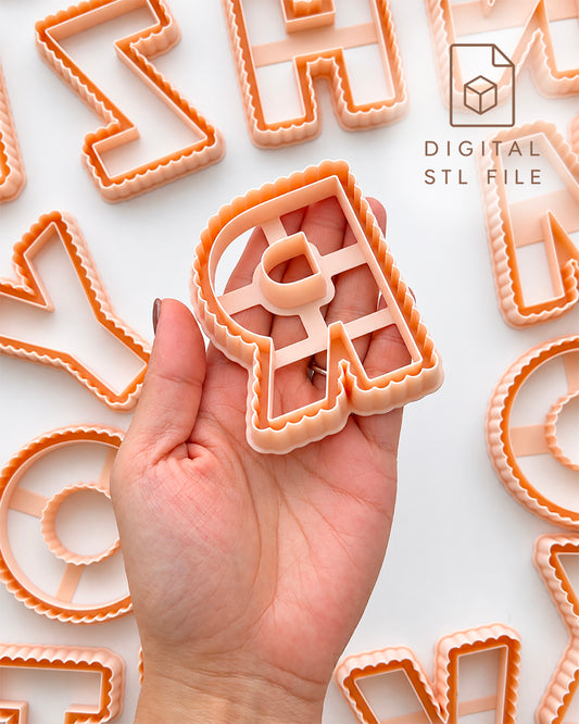 Scalloped Alphabet Clay Cutter STL Files | Individual Letter