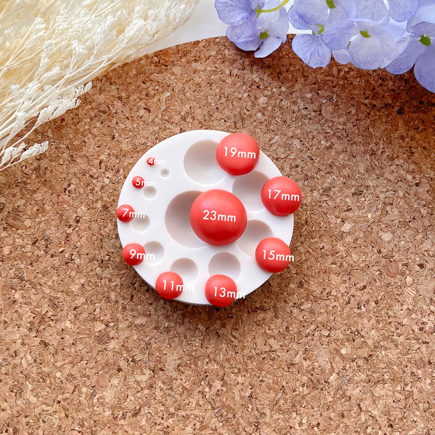 Half Round Ball Silicone Mold for Polymer Clay | Jewelry Making | Polymer Clay Tool | Air Dry Clay Mold