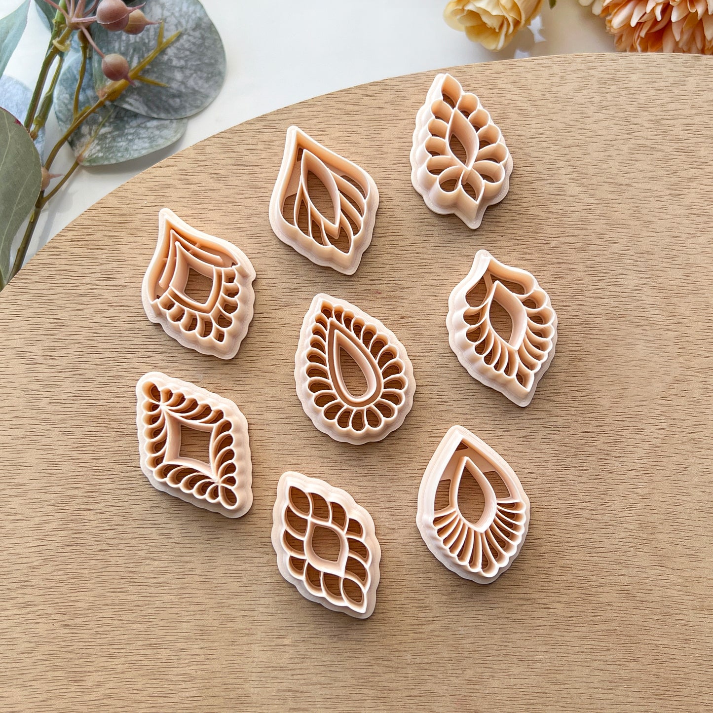 RoseauxClayCo Scalloped Teardrop Polymer Clay Cutters