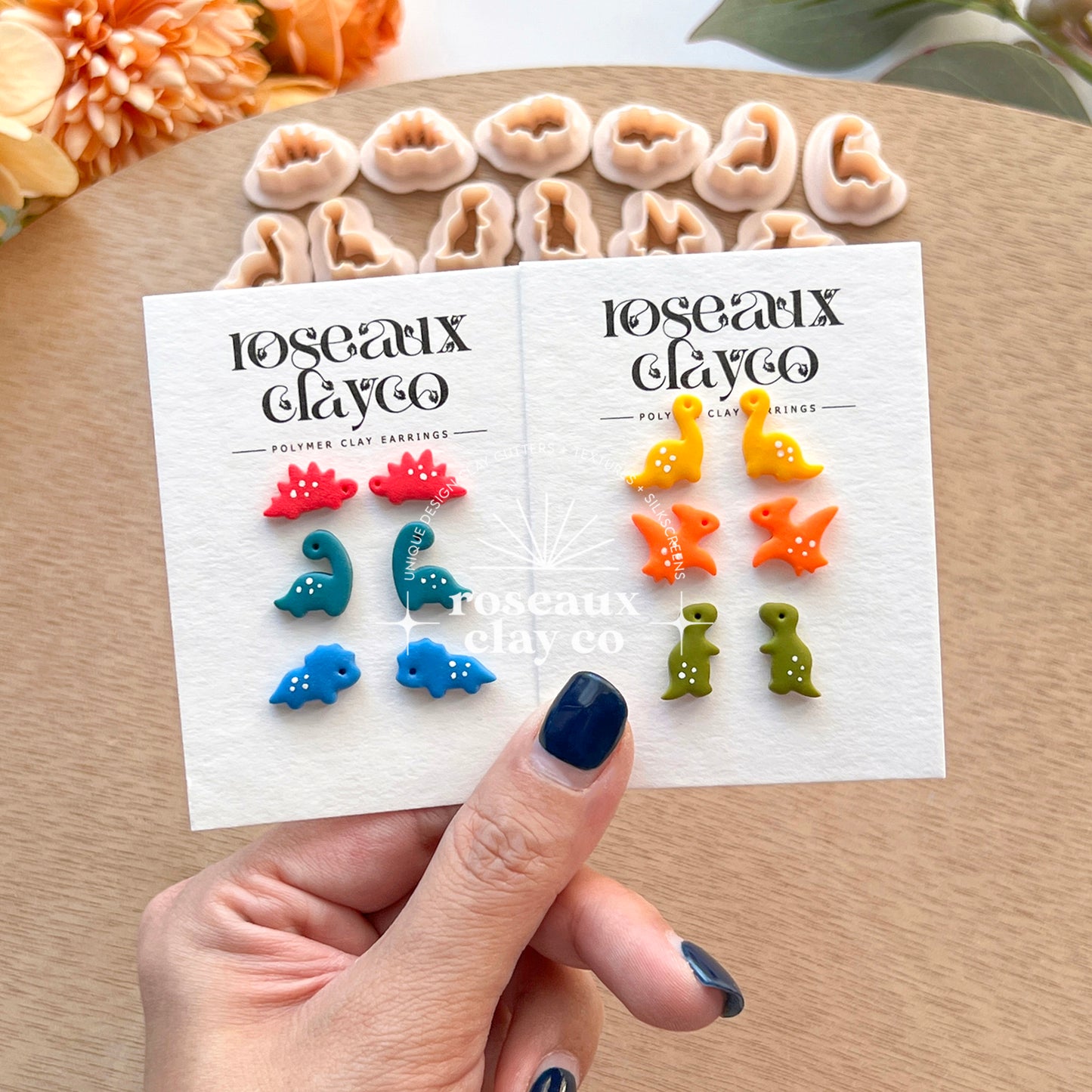 RoseauxClayCo Dinosaur Polymer Clay Cutters