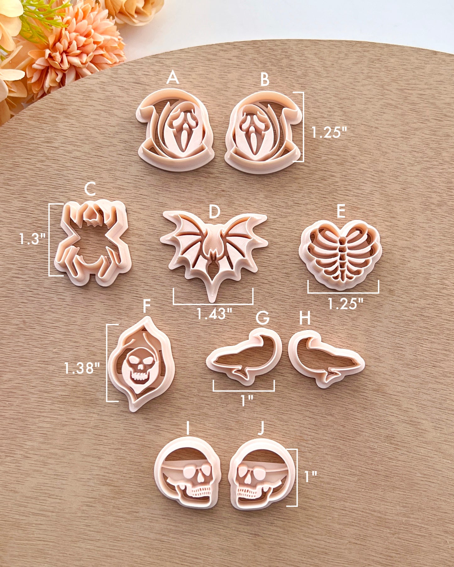 Halloween Ghost Face Polymer Clay Cutter Set