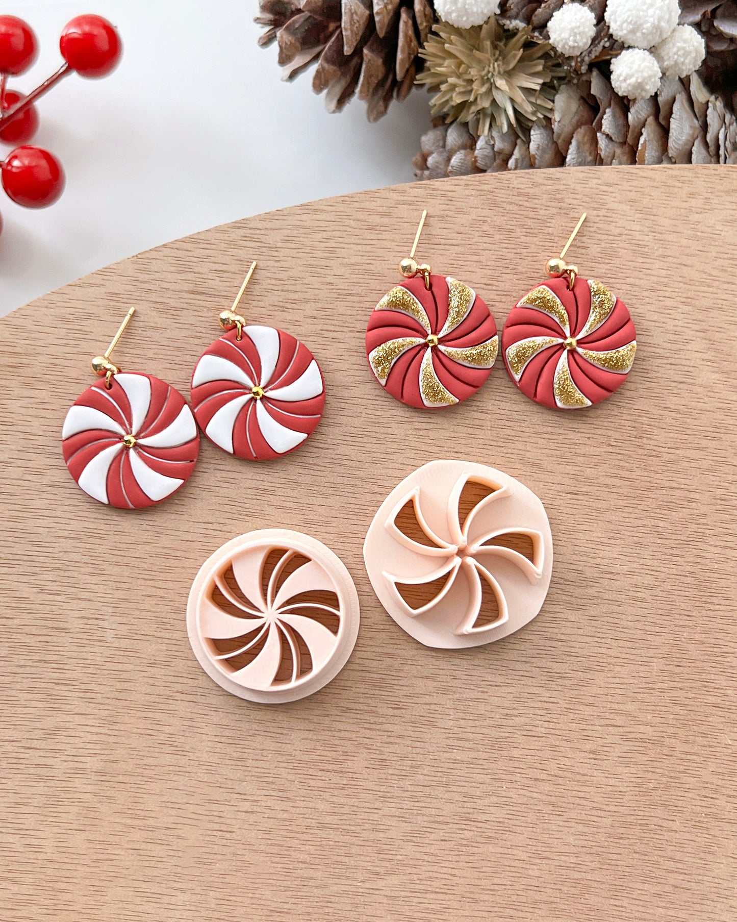 Christmas Ornaments Polymer Clay Cutters | Holiday Clay Earring Cutters Set for Jewelry Making