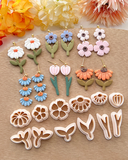 Spring Flowers Polymer Clay Cutters