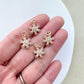 10PCS 14K Gold Plated Clear Zircon Snowflake Earring Charms