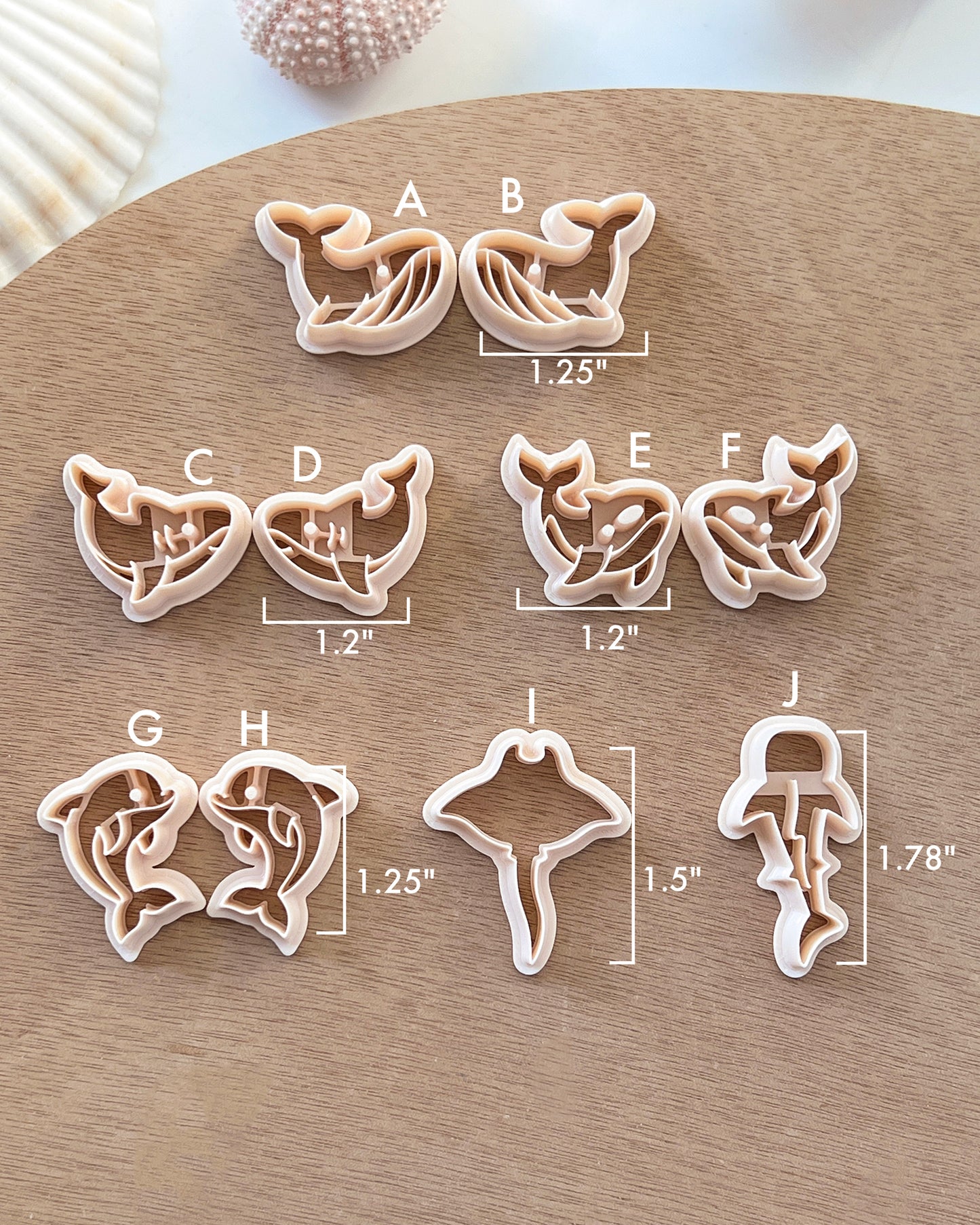 Ocean Sea Animal Clay Cutters | Blue Whale | Shark | Dolphin | Orca