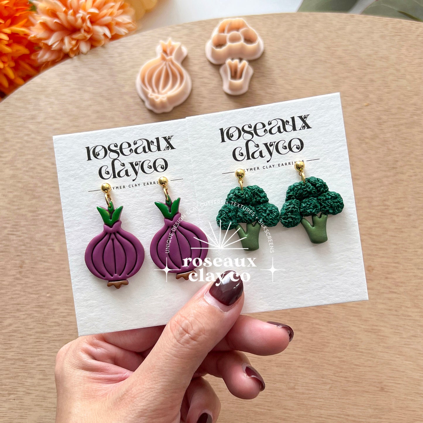 RoseauxClayCo Veggies Polymer Clay Cutter Set