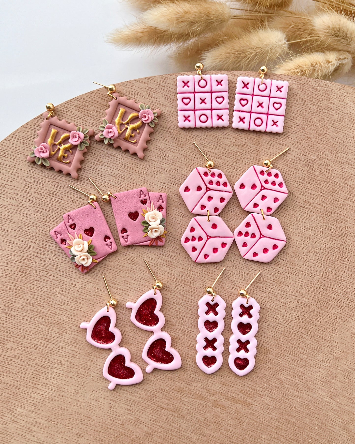 Valentines Polymer Clay Cutters | XOXO Clay Earring Cutter Set | Love Dice | Poker | Sunglasses