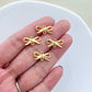 10PCS 14K Gold Plated Double Hole Bowknot Earring Charms