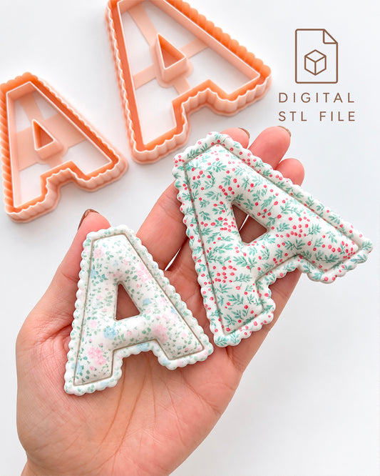 Scalloped Alphabet Clay Cutter STL Files | Individual Letter