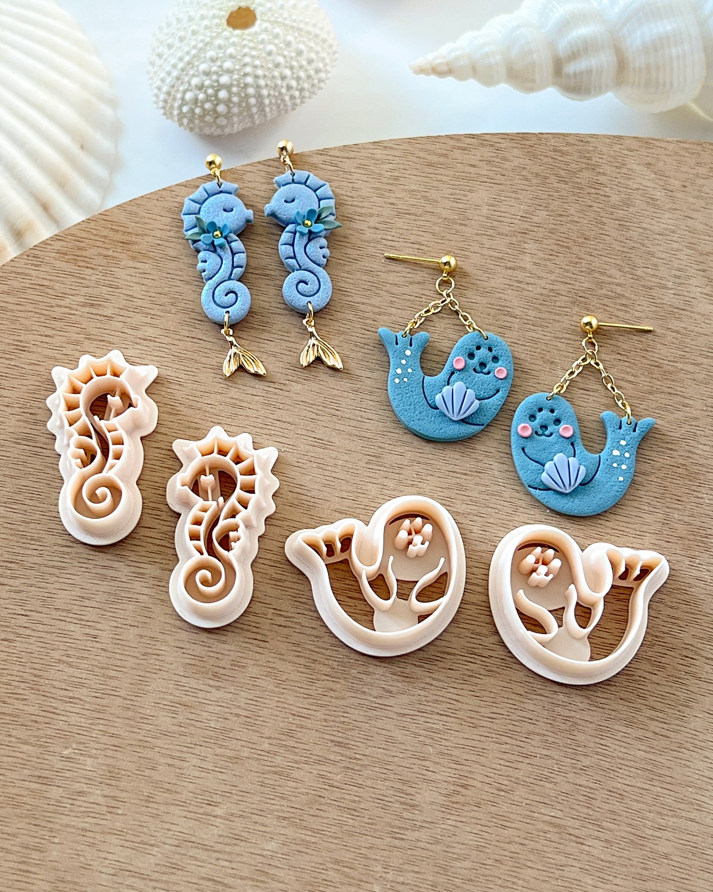 Ocean Sea Animal Polymer Clay Cutters | Jellyfish | Starfish | Seal | Seahorse