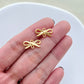10PCS 14K Gold Plated Double Hole Bowknot Earring Charms