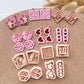 Valentines Polymer Clay Cutters | XOXO Clay Earring Cutter Set | Love Dice | Poker | Sunglasses