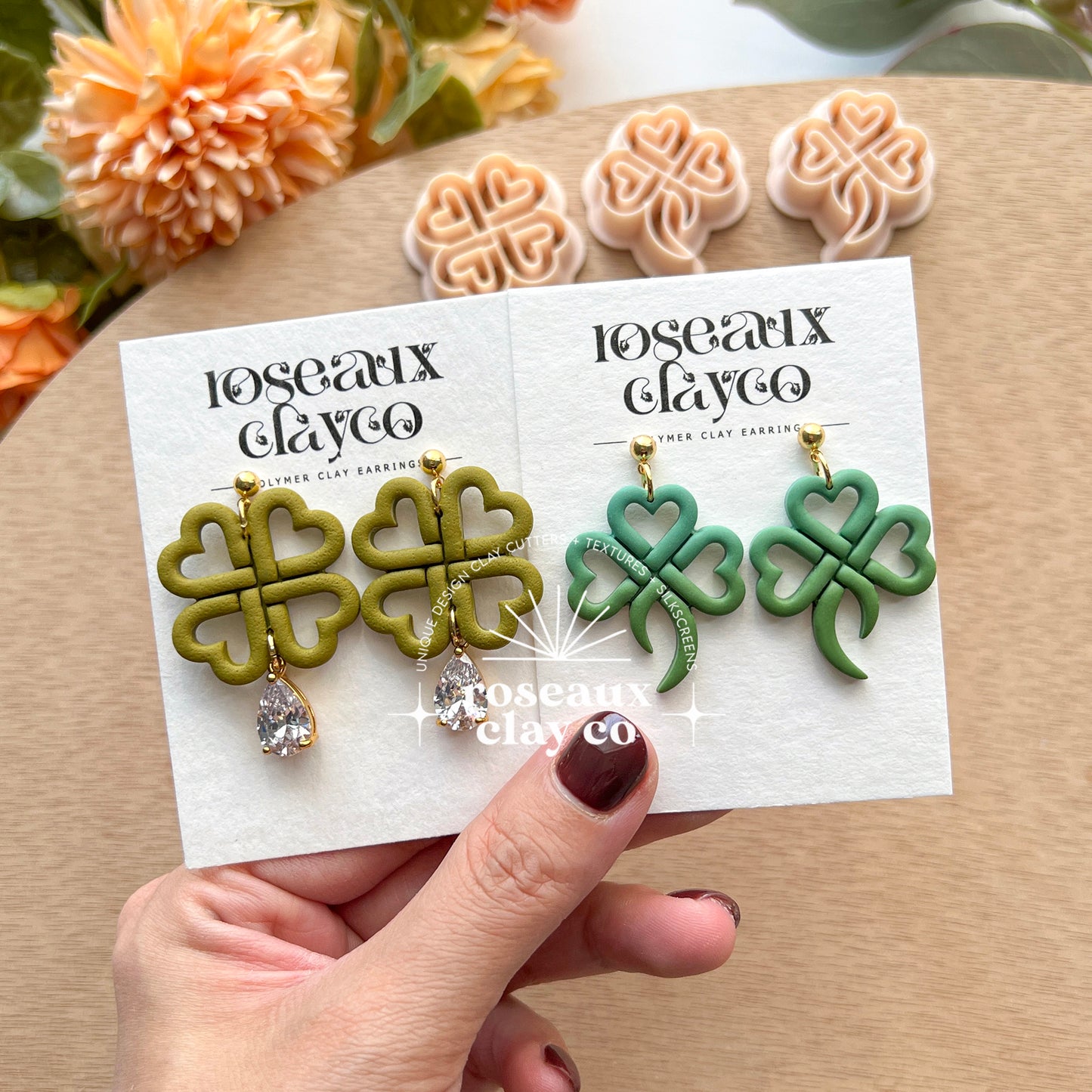 RoseauxClayCo Celtic Clover Polymer Clay Cutters