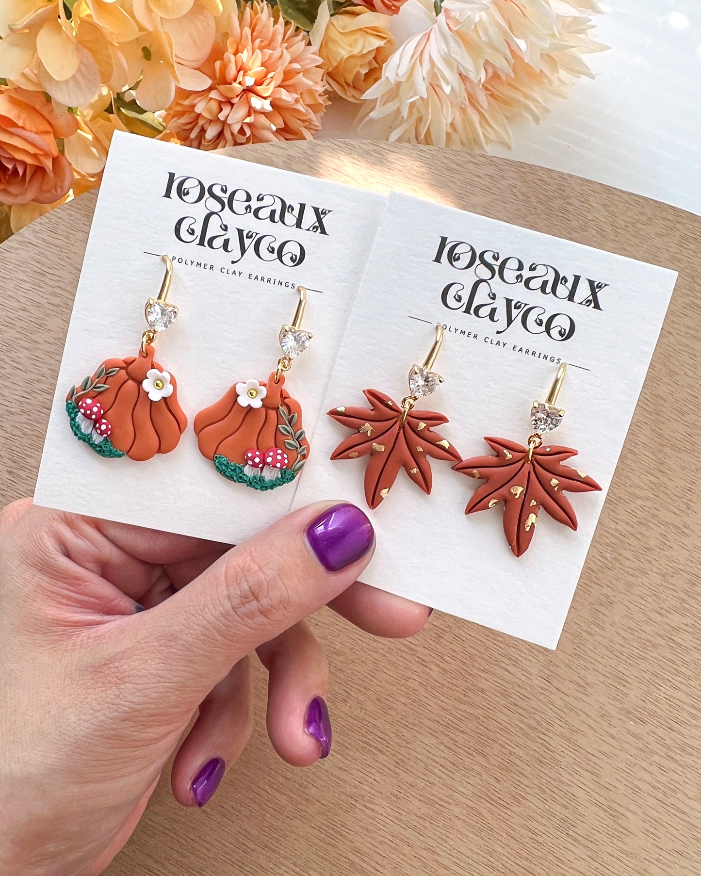Fall Maple Leaves Polymer Clay Cutters | Pumpkin Cutters