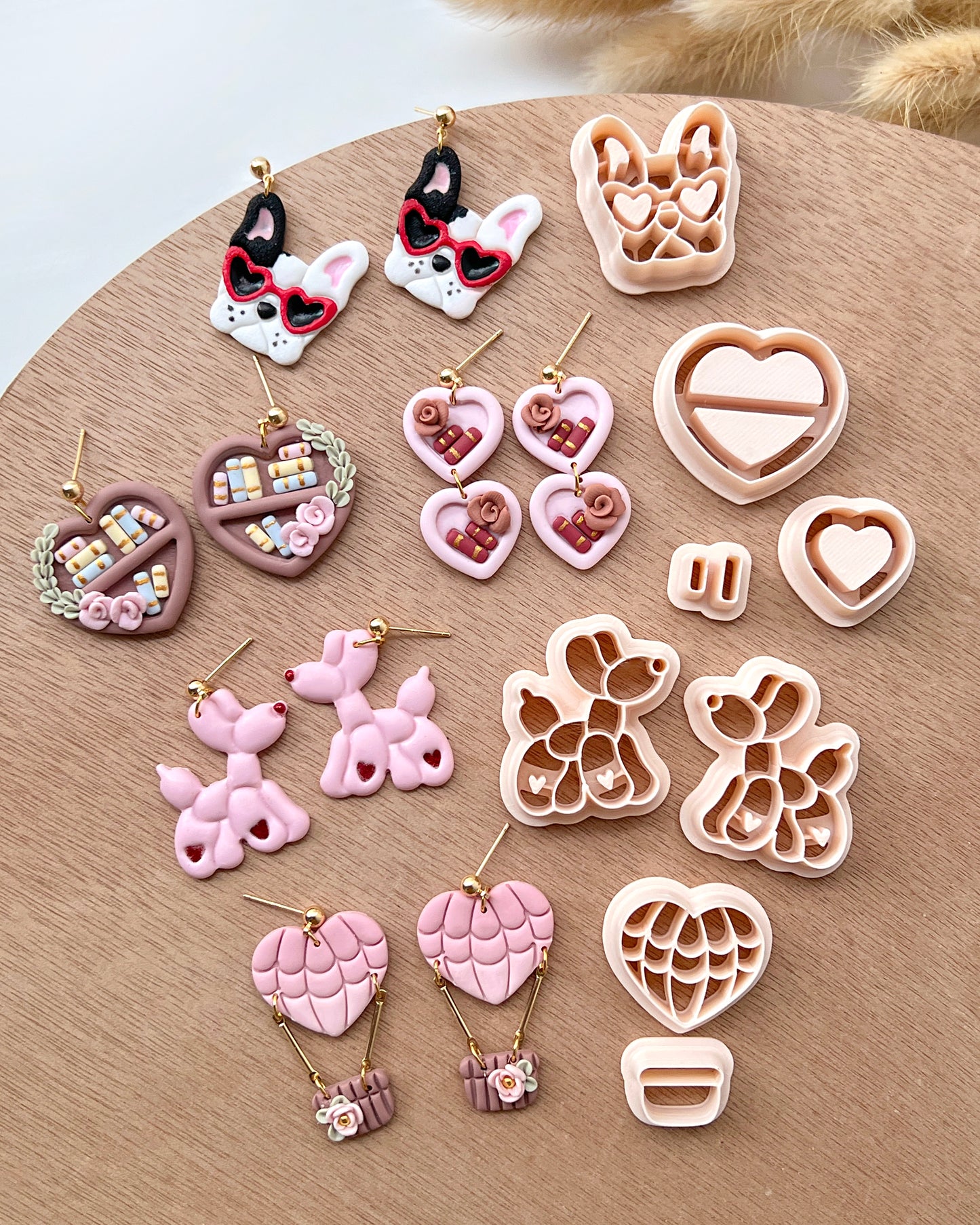 Valentine's Day Polymer Clay Cutters Set | Valentines Ballon | Heart Shaped Bookcase