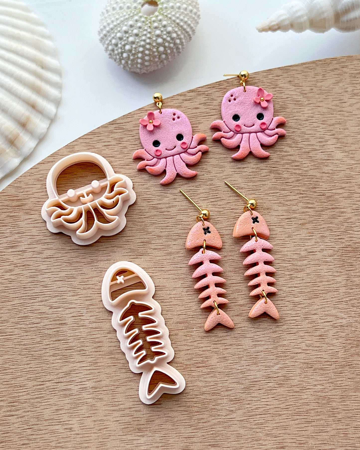 Ocean Polymer Clay Cutters | Summer Clay Cutters | Shell | Octopus | Sand Dollar