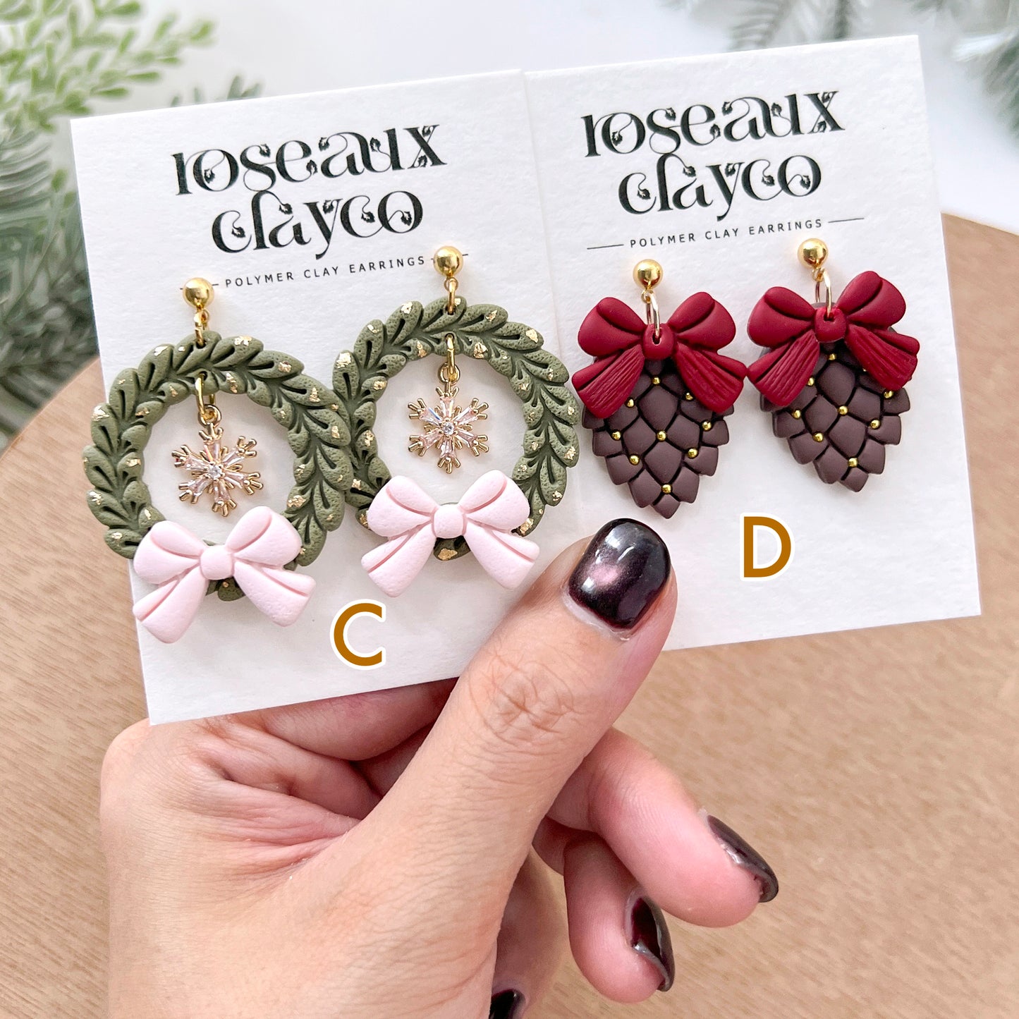 Winter Polymer Clay Earrings