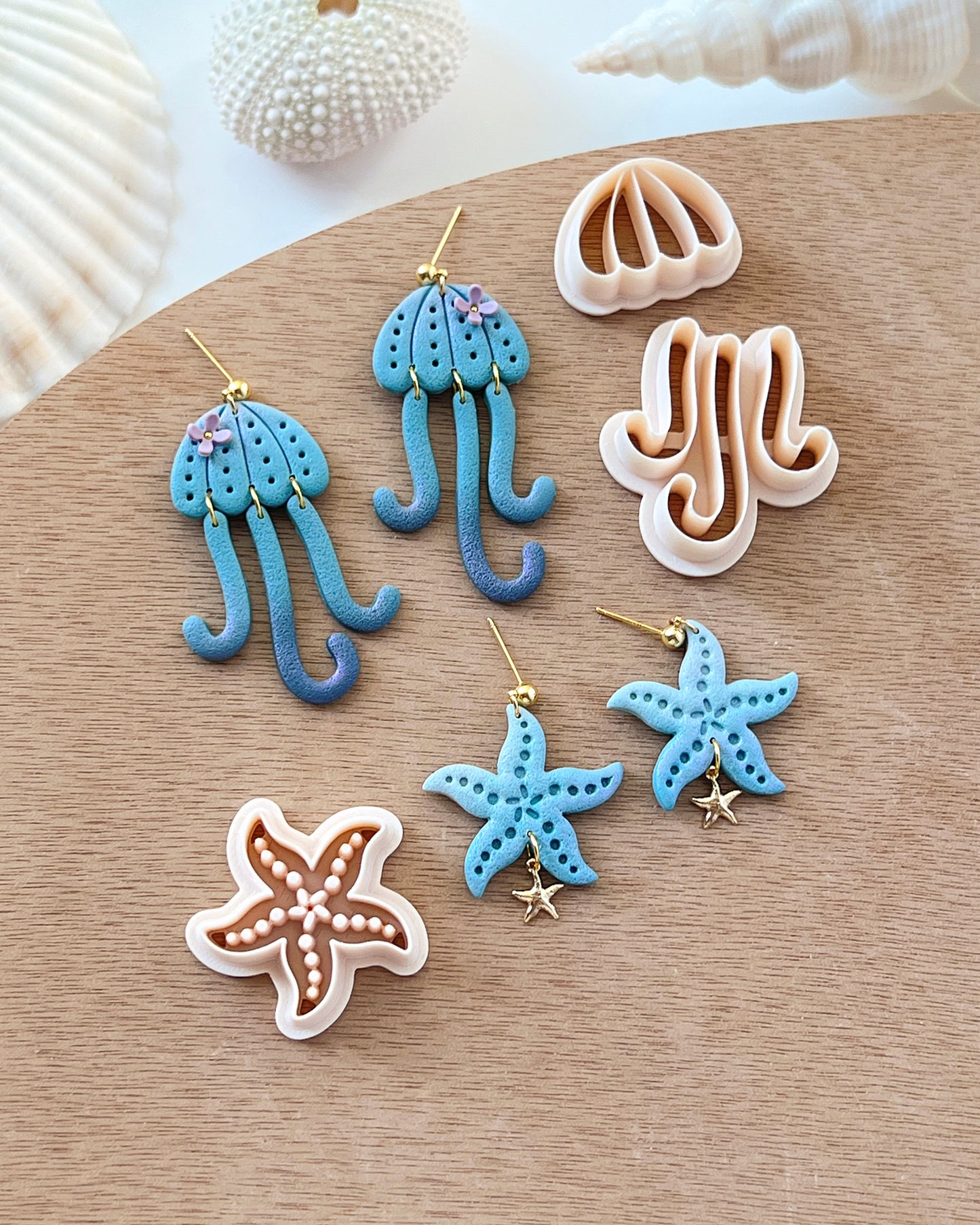 Ocean Sea Animal Polymer Clay Cutters | Jellyfish | Starfish | Seal | Seahorse