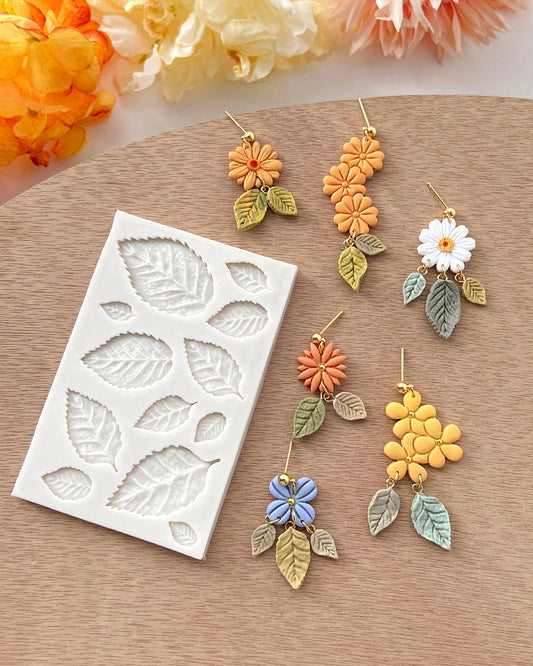 Leaves Silicone Mold for Polymer Clay | Jewelry Making | Polymer Clay Tool | Air Dry Clay Mold