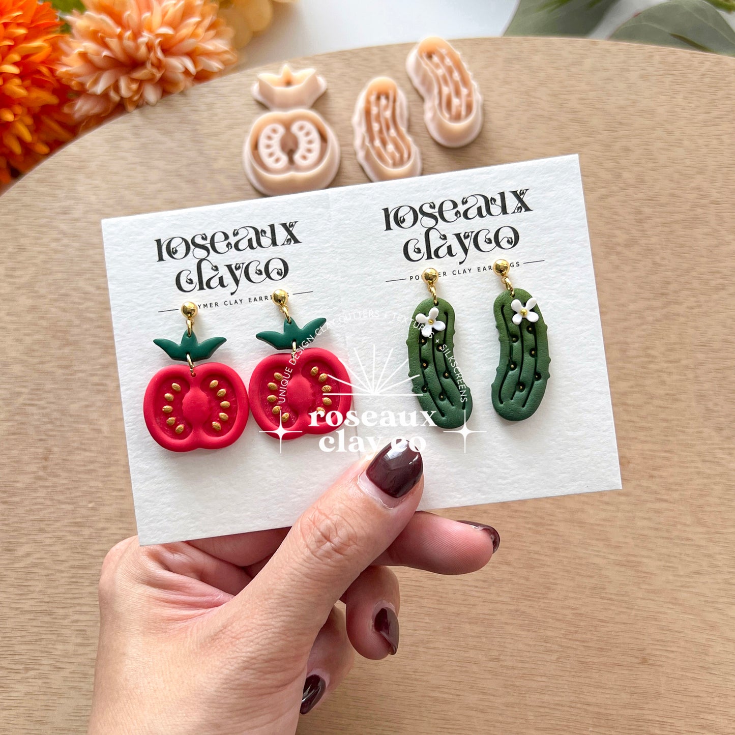 RoseauxClayCo Veggies Polymer Clay Cutter Set