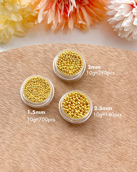 No Hole Gold Round Beads 1.5mm 2mm 2.5mm