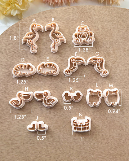 Jungle Animals Polymer Clay Cutters
