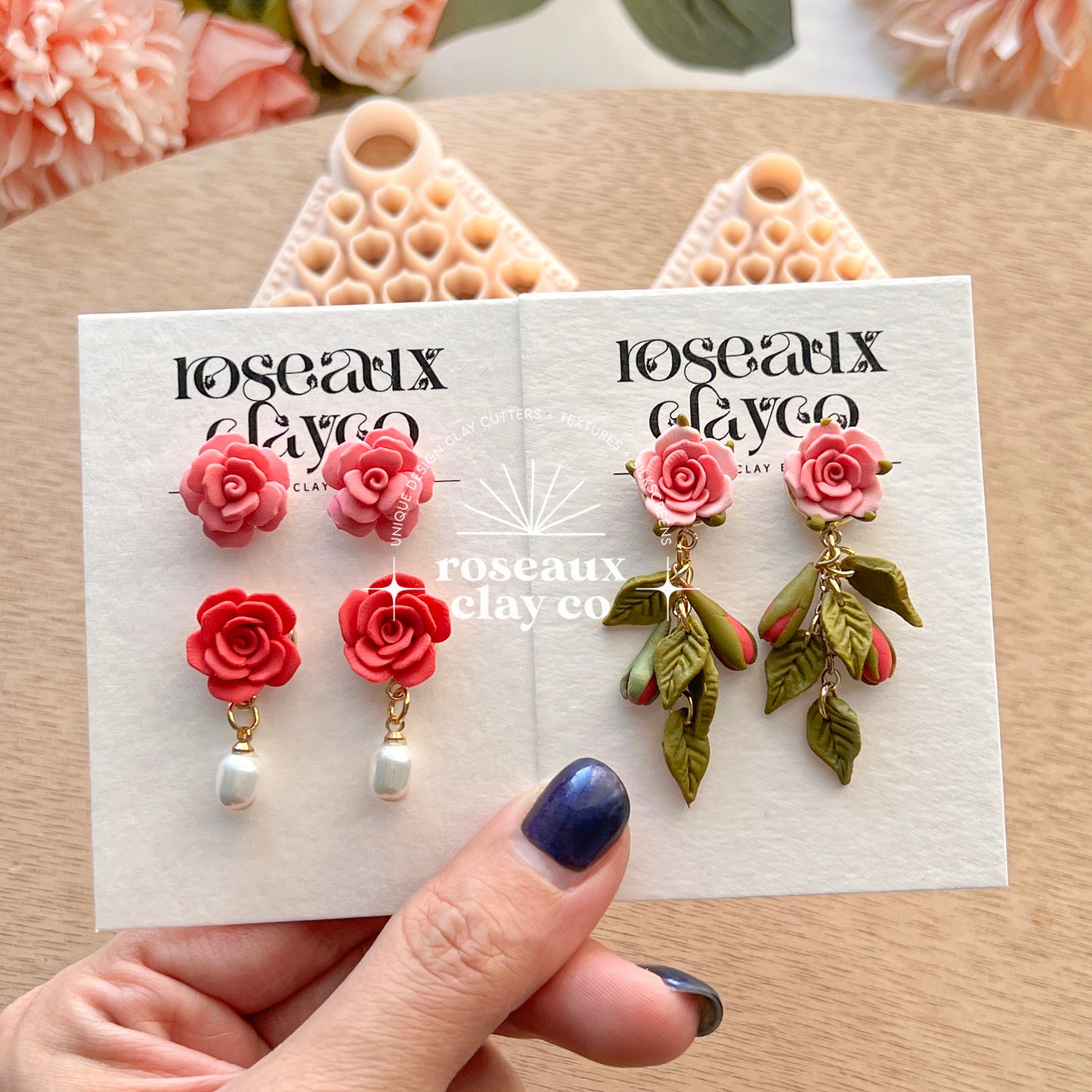 RoseauxClayCo 3D Layered Rose Polymer Clay Cutters