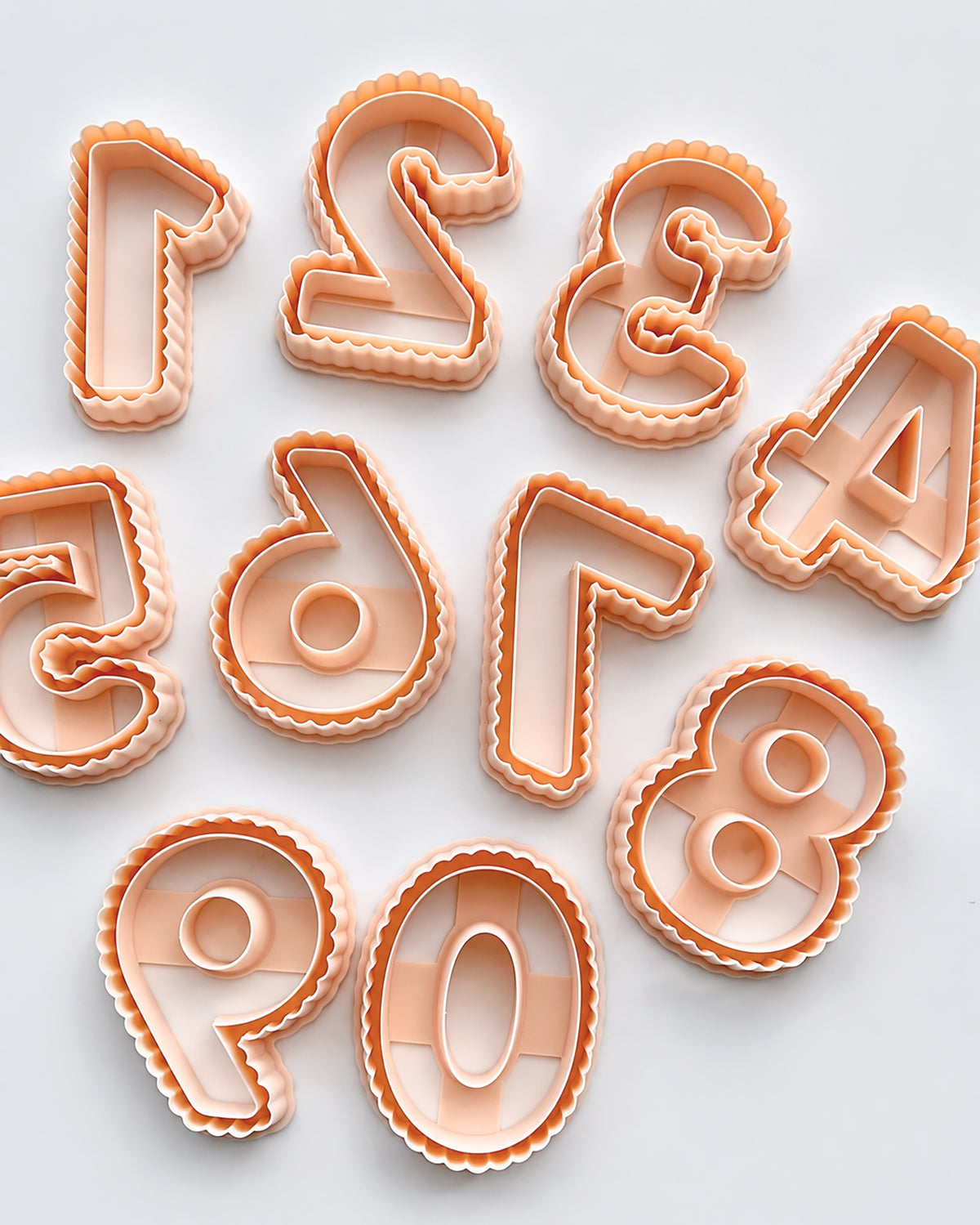 Scalloped Numbers 0–9 Polymer Clay Cutters | Individual Number & Full Set