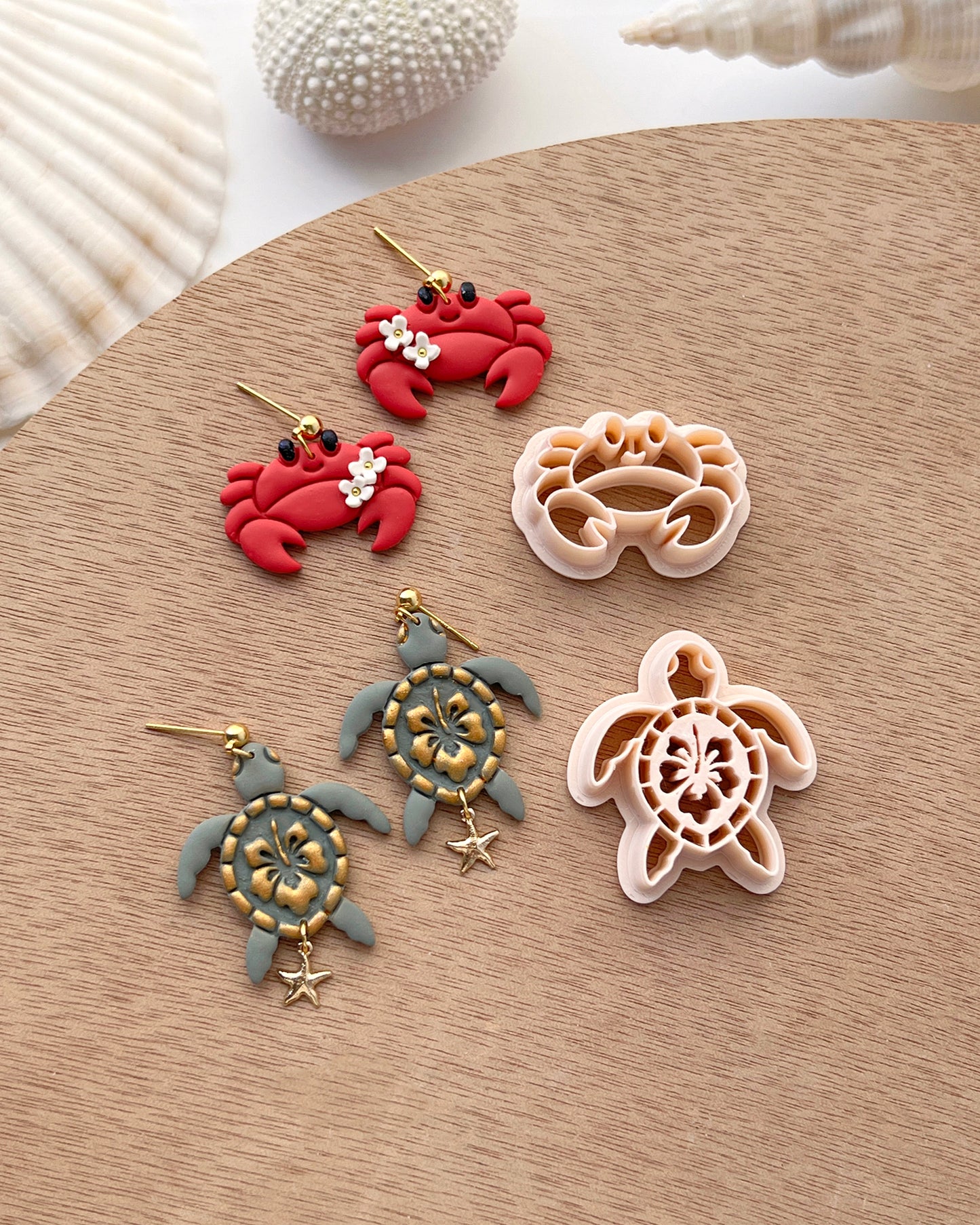 Ocean Beach Polymer Clay Cutters | Sea Animal Clay Cutters | Crab | Lobster | Turtle