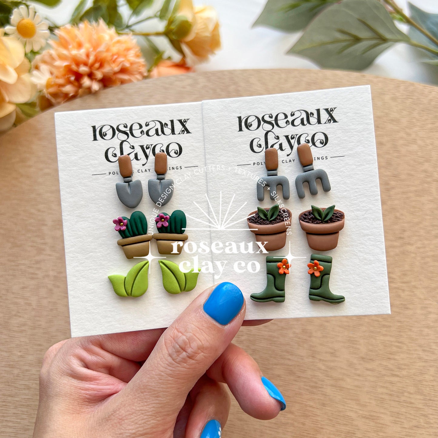 RoseauxClayCo Spring Garden Stud Polymer Clay Cutters