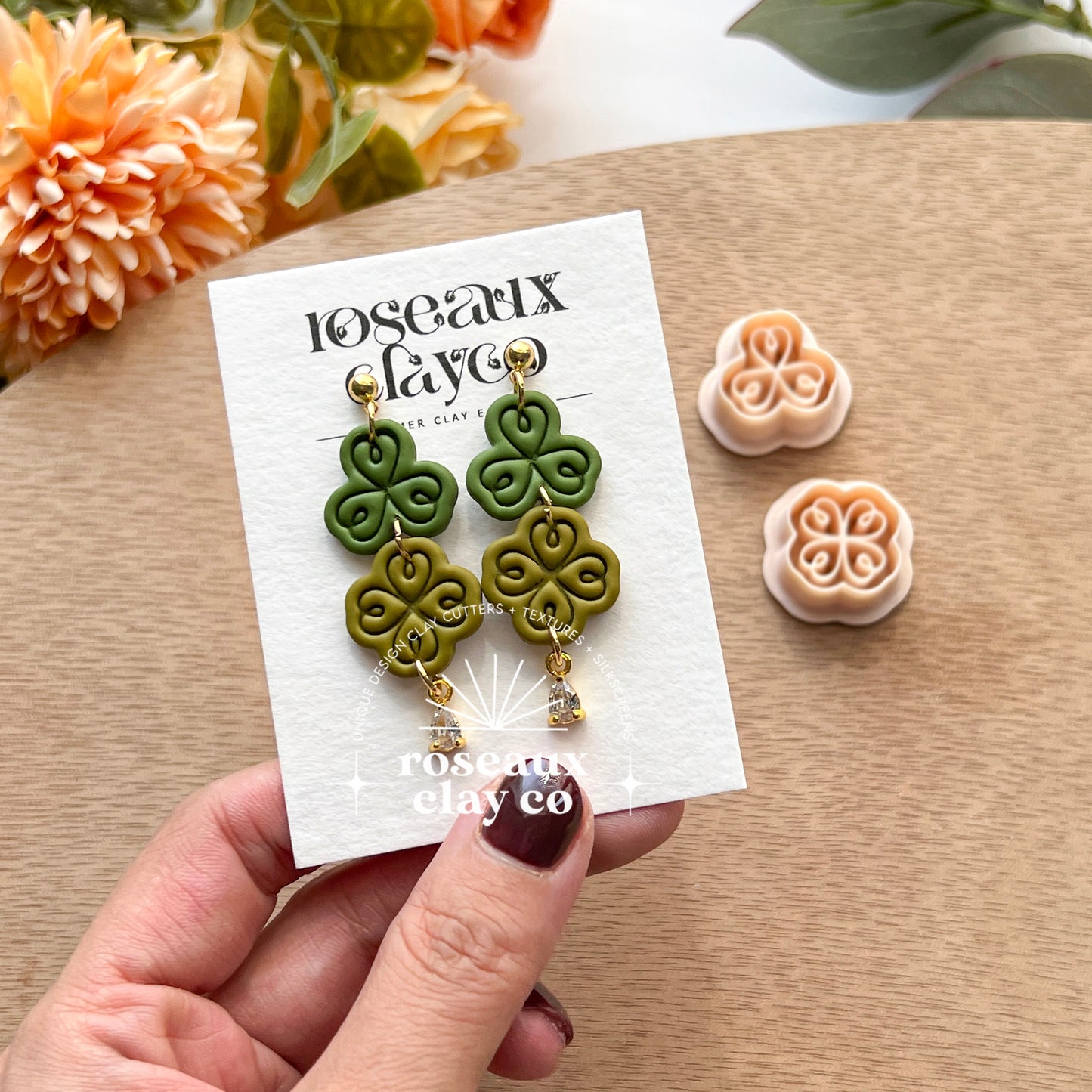 RoseauxClayCo Celtic Clover Polymer Clay Cutters