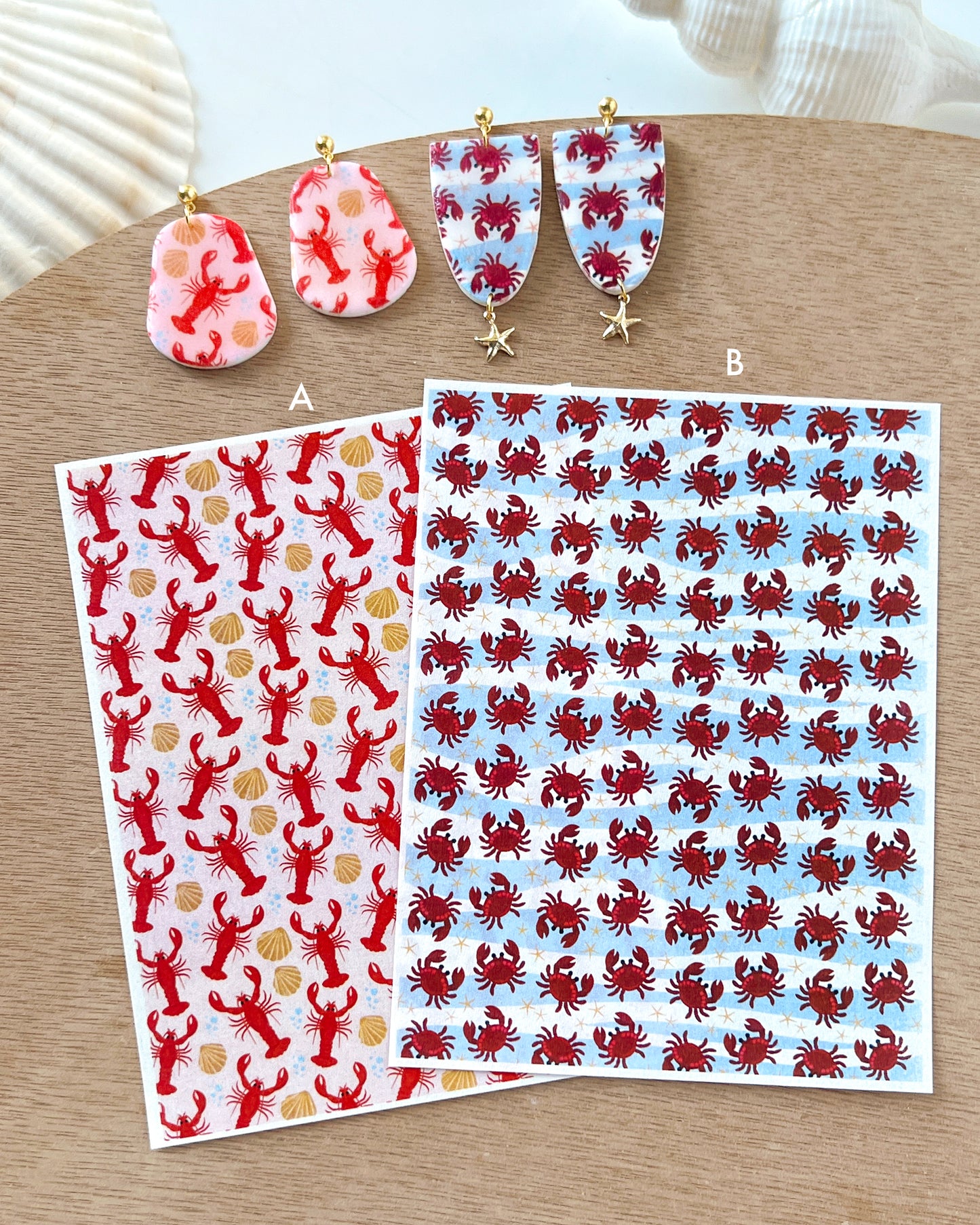 Summer Polymer Clay Transfer Paper | Ocean Image Clay Transfer Sheet
