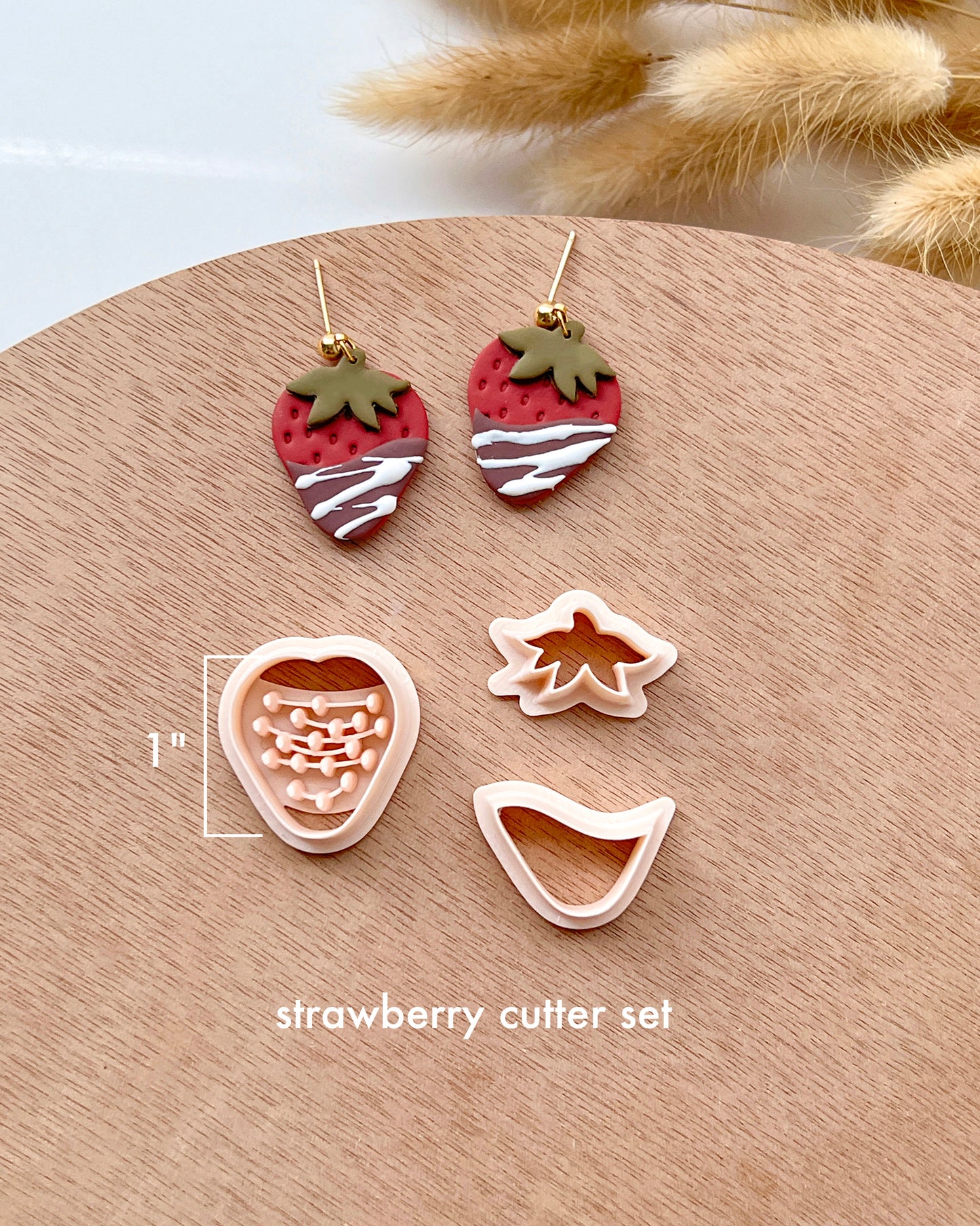 Valentines Polymer Clay Cutters | Heart Shaped Chocolate Clay Earring Cutters | Cherry | Strawberry Cutters