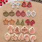 Winter Christmas Polymer Clay Cutters | Holiday Ornaments Clay Earring Cutters Set for Jewelry Making