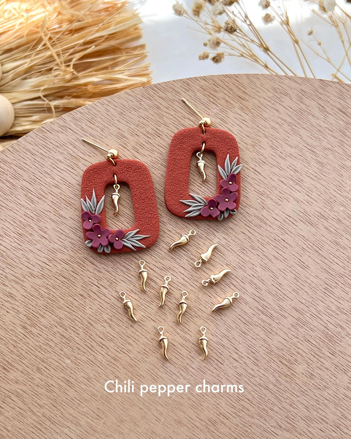 2024 Donut Polymer Clay Cutters & Earring Charms | Essentials Fall Clay Earring Kits| Fall Autumn 14K Gold Plated Charms | Polymer Clay Tools