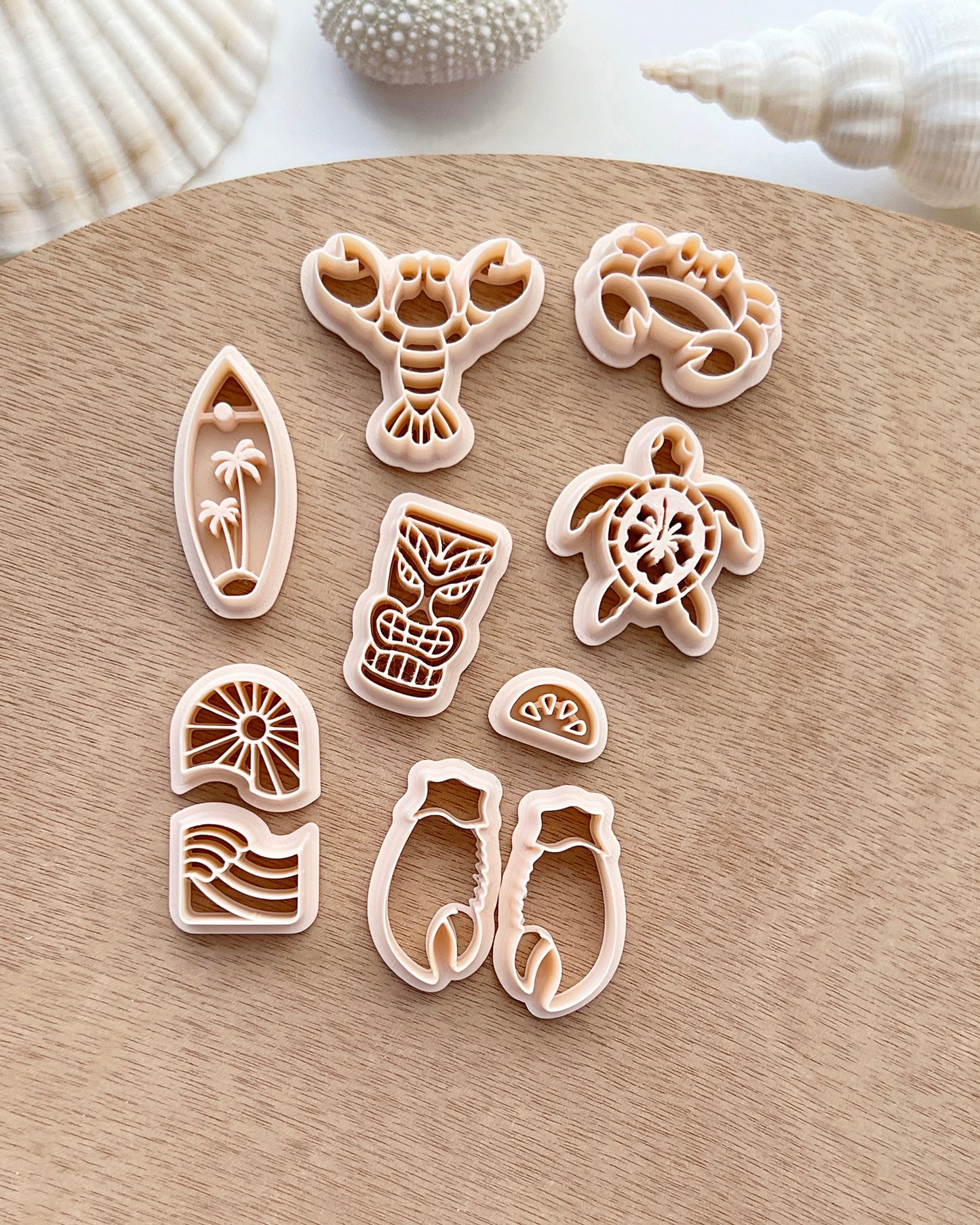 Ocean Beach Polymer Clay Cutters | Sea Animal Clay Cutters | Crab | Lobster | Turtle