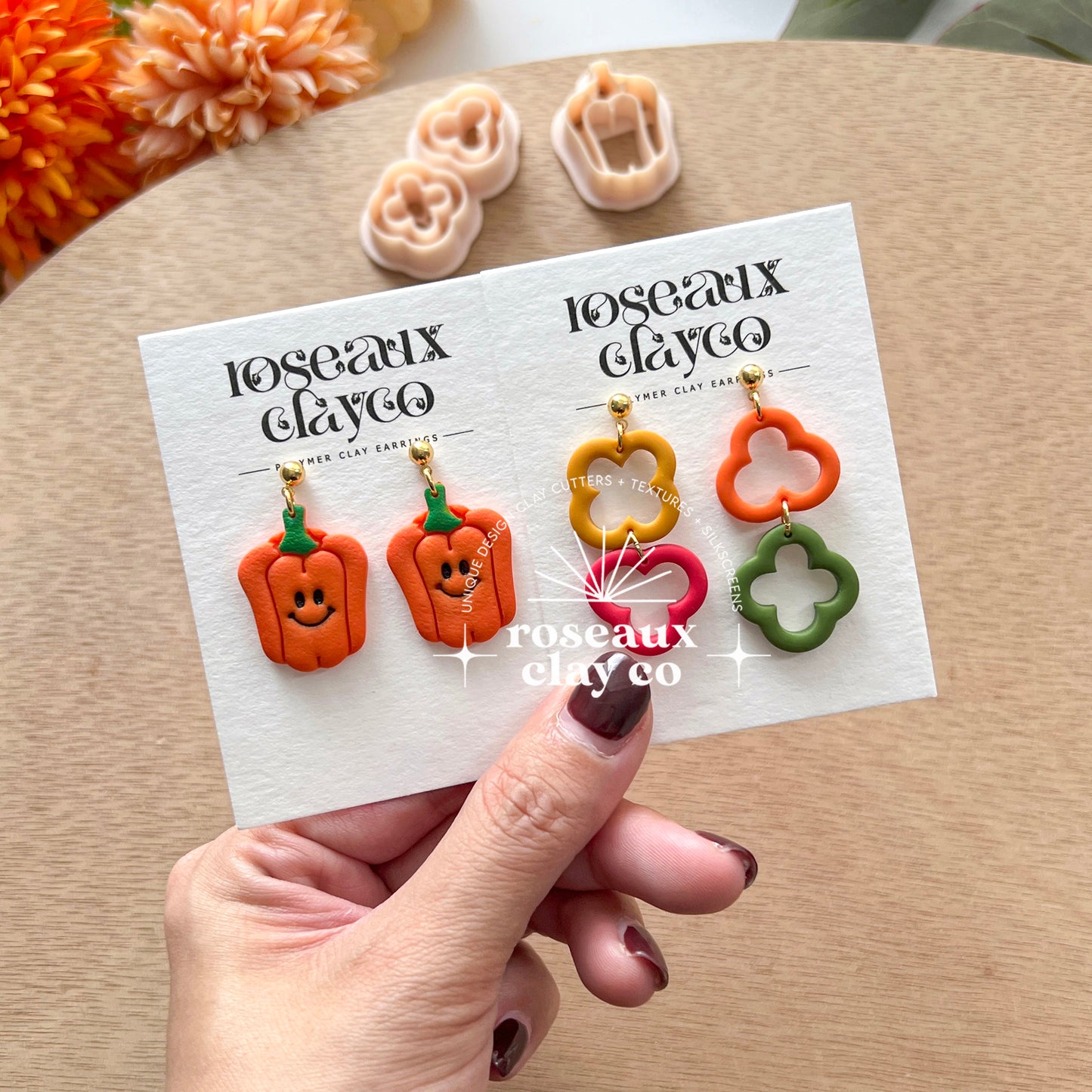 RoseauxClayCo Veggies Polymer Clay Cutter Set