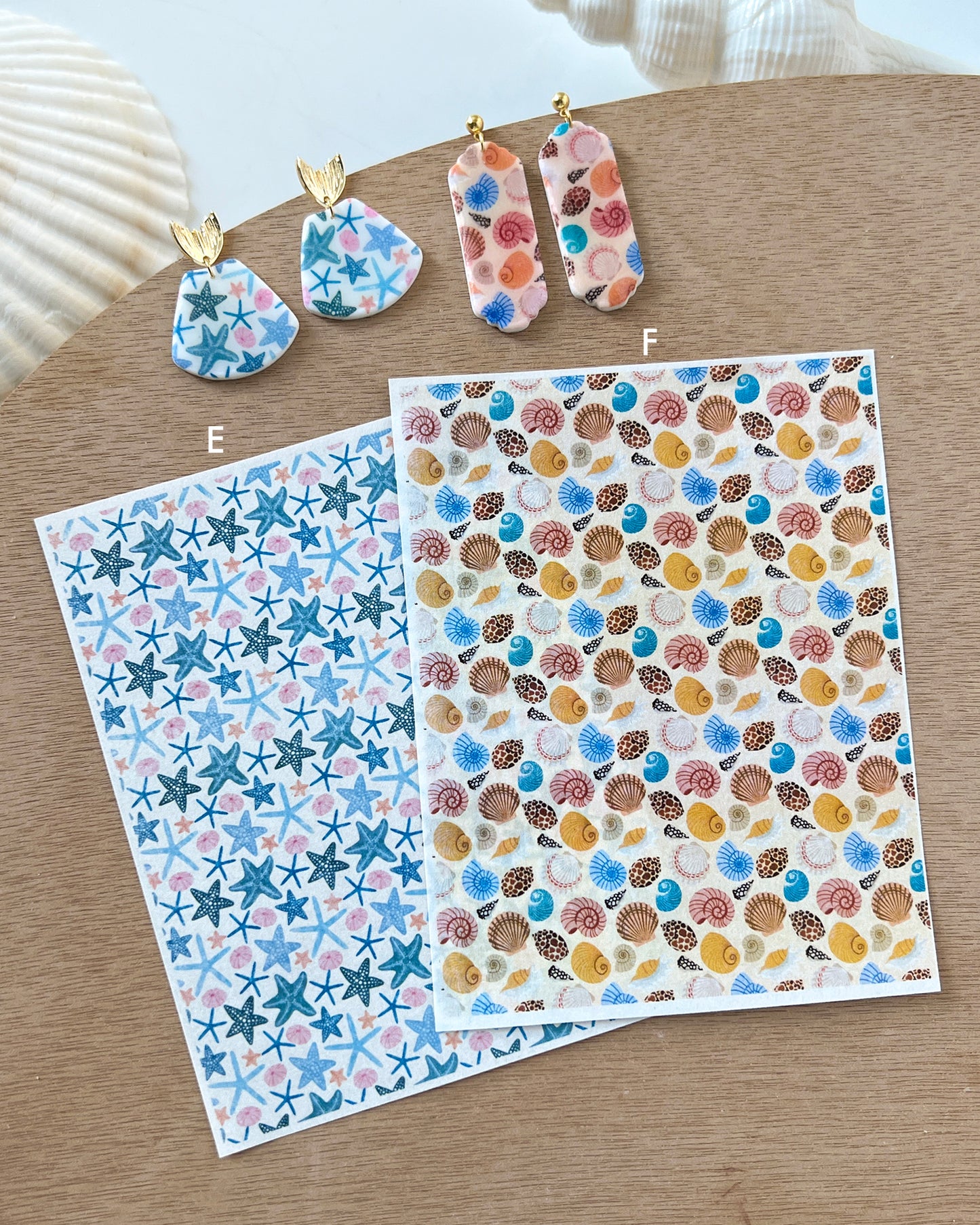 Summer Polymer Clay Transfer Paper | Ocean Image Clay Transfer Sheet