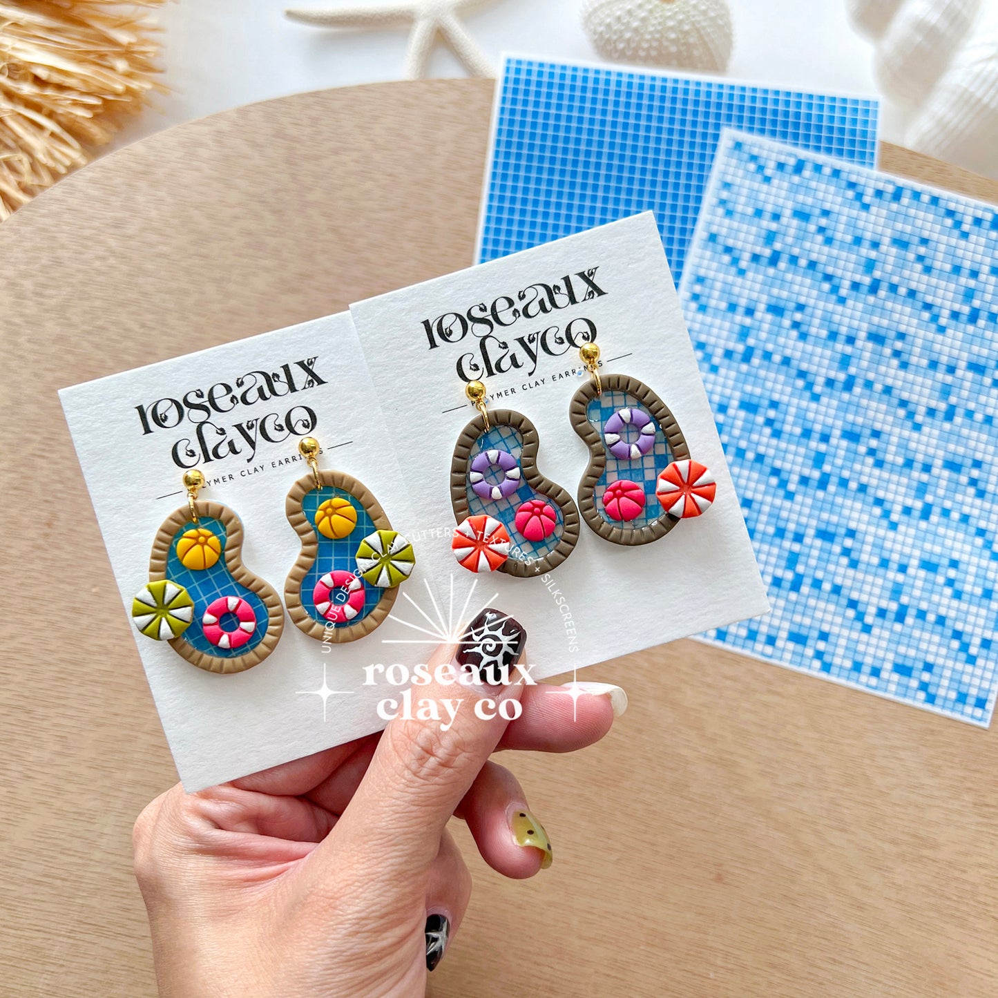 RoseauxClayCo Summer Pool Party Polymer Clay Cutters