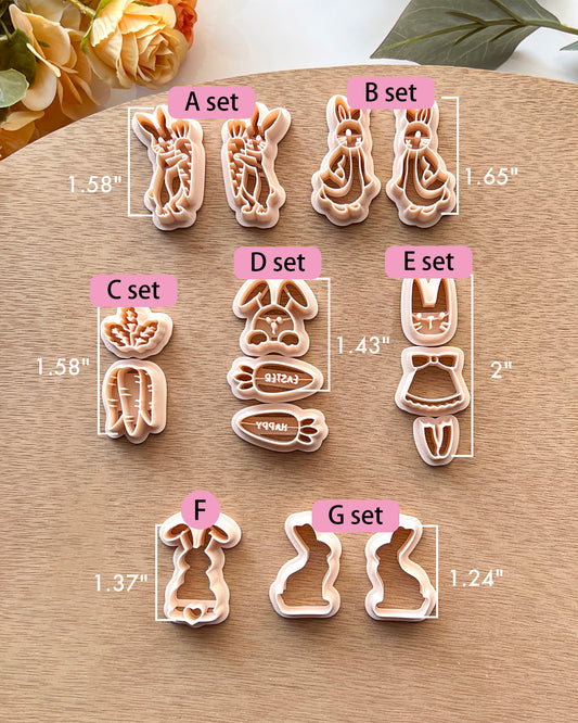 Easter Rabbit Polymer Clay Cutters