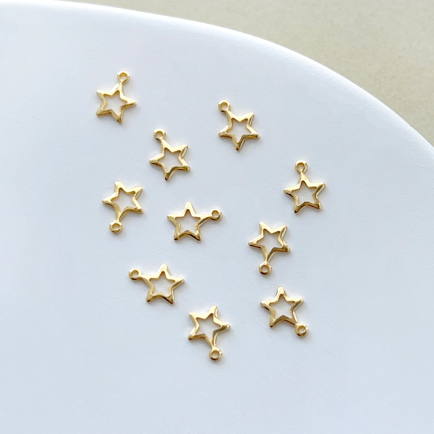 10PCS 14K Gold Plated Star Charms 6mm